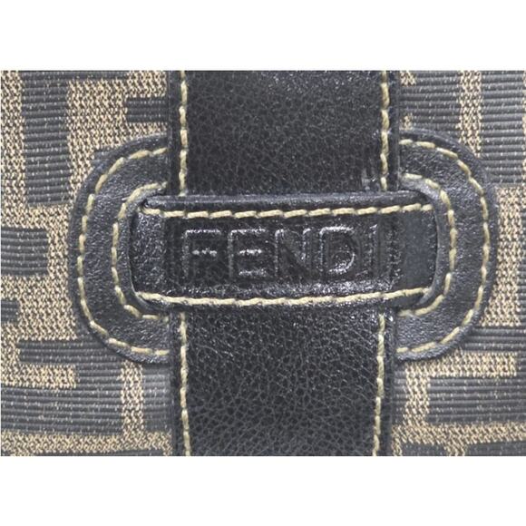 Vintage Fendi Zucca FF Boston Bag Brown PVC & Leather Monogram Handbag - Picture 3 of 3
